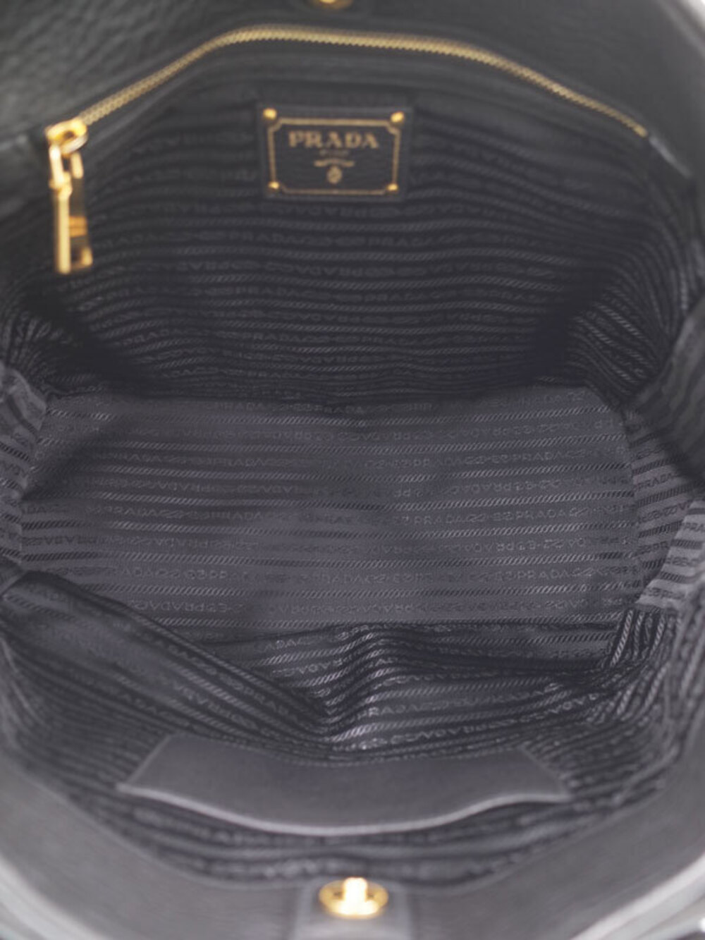Prada tote Vitello 2WAY shopping bag Daino leather Black - Picture 3 of 9